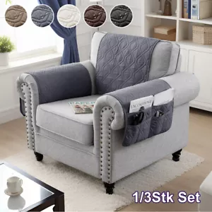 Armlehnenbezüge Wasserdicht Anti-Rutsch Armlehnenschoner für L Form Sofa Ecksofa - Bild 1 von 40
