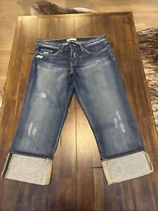 Jeans donna BKE Harper Capri denim blu lavaggio scuro baffi vita media 31 - Foto 1 di 4