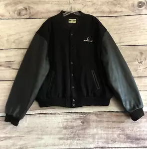 Vintage Boeing Mac Murray Jacket 2XL Mens Black Wool Leather Sleeves Varsity USA - Picture 1 of 10