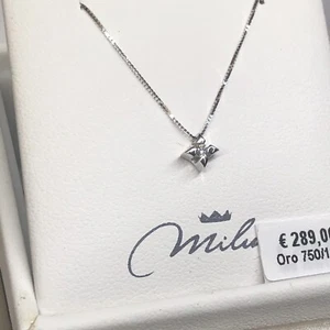 punto luce Miluna in oro bianco 18kt e brillante - Imagen 1 de 4