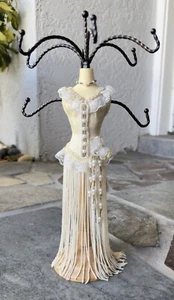 Victorian Beaded Laced Jewelry Organizer 13” Tall - Picture 1 of 5