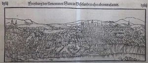 Friburgo Sarina Svizzera Rapperswil Berna Cosmographia Münster 1592   - Imagen 1 de 6