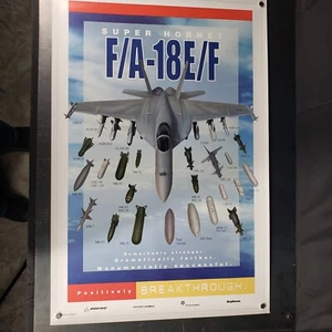F/A-18E/F Hornet Vintage 1990's Poster 20"x30" Raytheon Boeing GE Northrup - Picture 1 of 8