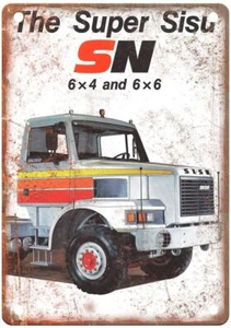 Vintage 1984 Sisu truck Automobile Ad Reproduction Retro Look Metal Sign A1317 - Picture 1 of 2