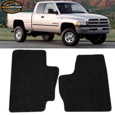 Fits 94-01 Dodge Ram 2 3 4Dr Floor Mats Carpet Nylon Black 2PC — 第 1/4 张图片