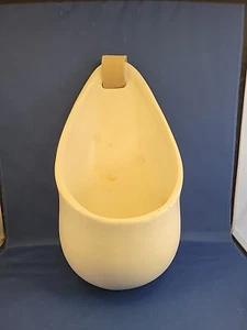 Hanging Pot Planter _White with cloth strap and buckle-Flat Backside - Picture 1 of 10