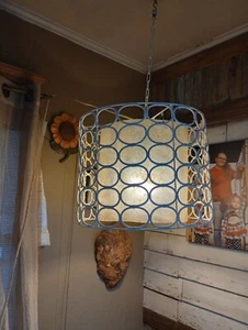 Vintage Wicker/Bamboo Light Fixture - Picture 1 of 4