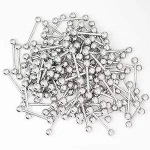 Wholesale 100Pk 14G Tongue Nipple Rings Straight Piercing Barbell Surgical Steel - Picture 1 of 8