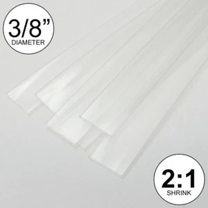 3/8 Zoll ID Clear Hitzeschrumpfrohr 2:1 Verhältnis Folie (6x9 Zoll = 4 Fuß) Zoll/Fuß/bis 10 mm - Bild 1 von 6