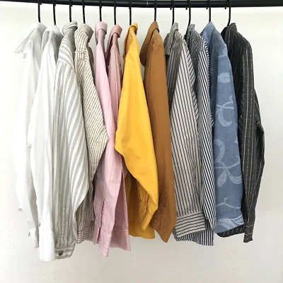 Lote Camisas Para Mujer Vintage Abotonadas Rayas Gran Tamaño Oxford Cambray Años 80-90 Foto 1 de 4