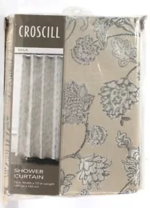 Croscill Mila Linen 72 In X 72 In Shower Curtain 100% Polyester Machine Washable - Picture 1 of 1
