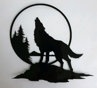 Wolf Howling Moon Sticker VINYL DECAL Window PC Case Halloween Horror Car