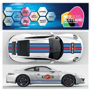 Martini Racing Style schwarze Streifen Kit für Porsche Le Mans Universal Aufkleber - Bild 1 von 1