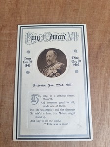  King Edward VII. C. W. Faulkner. Memorial postcard 1910 