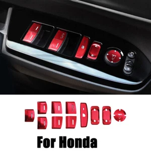 Aluminum Alloy Car Window Switch Control Button Trim For Honda CR-V CRV 2017+ - Picture 1 of 7