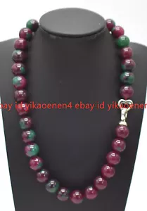 Natural 6/8/10/12/14mm Zoisite Round Gemstone Beads Necklace 18" AAA+ - Picture 1 of 12