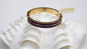 Michael Kors Red Baguette Bangle Bracelet Rose Gold Plated
