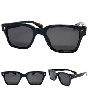 Classic Elegant Vintage 50's Retro Style SUNGLASSES Square Black Frame Dark Lens - Picture 1 of 6