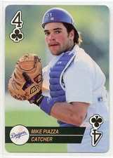 1994 Bicycle Baseball Aces Playing Card - Club - Mike Piazza - Dodgers