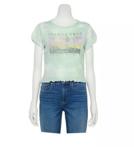 Juniors' Joshua Tree California Baby Tee SIZE LARGE COLOR BLUE WASH  - Picture 1 of 3