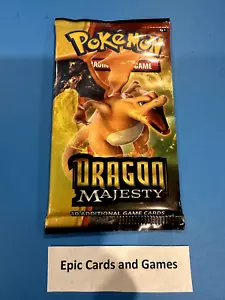 1 x ( DRAGON MAJESTY 2018 ) - Booster Pack - NEW Sealed - Pokemon CHARIZARD Art - Picture 1 of 2