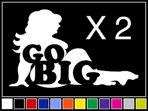 (2) Calcomanías GO BIG FAT TRUCKER GIRL Pegatina JDM Vinilo Divertido MX Moto de Nieve Ludflap - Imagen 1 de 1