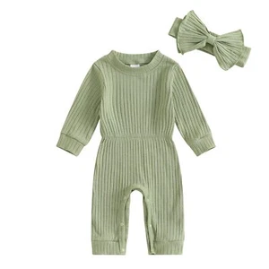 Newborn Baby Girl Boys Coming Home Outfit Long Sleeve One Piece Romper Jumpsu... - Picture 1 of 8