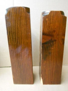 Salvaged Wood Posts x2 Walnut ? 12 1/8" Tall x 3 3/8" Upcycle Repurpose Crafts - Picture 1 of 5
