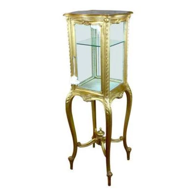 Louis XVI Beautiful minimal French Gilt wood Vitrine on Stands    - Image 1 of 4