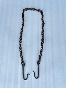 Cadena colgante oscilante de hierro macizo vintage gancho de cadena de jardinera hecha a mano de hierro antiguo - Imagen 1 de 4