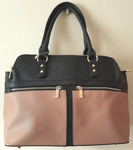 Borsa donna donna nera e nuda ecopelle media valigetta borsetta - Foto 1 di 3