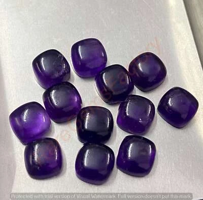 Natural Amethyst Cushion Shape Cabochon, Top Quality Loose Stone 5mm-15mm - Image 1 of 4
