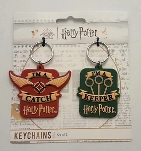 New HARRY POTTER His & Hers Couples Quidditch Valentines Day Keyrings Set - Foto 1 di 1