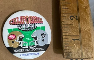 CALIFORNIA CLASH San Francisco 49ers Vs LA Raiders MNF Pin PinBack Button RARE - Picture 1 of 2