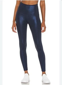 Beyond Yoga Twinkle HW Midi Legging in Nocturnal Navy & Shiny Navy size small - Picture 1 of 8