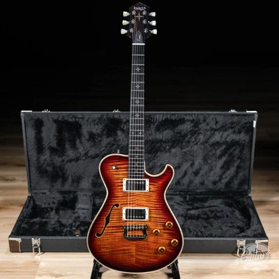 Guitarra Knaggs Kenai T1 Flame Top Cuerpo Hueco con Diapasón de Ébano - Fuego (Brillo) Foto 1 de 4