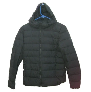 UNIQLO Women's (Size Medium) Black Down Filled Puffer Jacket Hooded Warm Coat - Picture 1 of 4