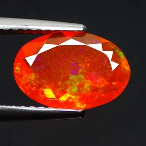 1.30 Ct Joyful (10 x 7 mm) Oval Cut 100% Natural Orangy Red Fire Opal Gemstones - Bild 1 von 7
