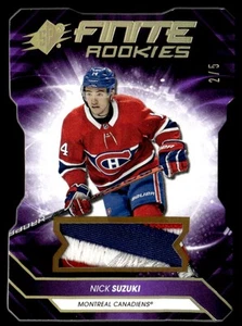 2019-20 UD SPx Finite Die Cut Patch Purple Nick Suzuki Rookie 2/5 #F-58 - Picture 1 of 2