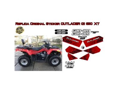 BRP can-am Outlander G1 Max XT CALCOMANÍAS Kit de pegatinas Juego de gráficos 650 800R Xtp Rojo Foto 1 de 3