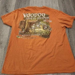 Camisa Harley Davidson Voodoo Nueva Orleans Louisiana Cuarto Francés Talla L Naranja - Imagen 1 de 14