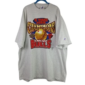Camiseta deportiva con logotipo de Chicago Bulls de colección talla 3XL 1998 NBA 6 veces campeones nueva sin etiquetas - Imagen 1 de 6