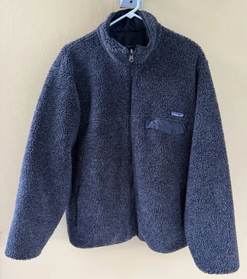 Vtg 90s Patagonia Deep Pile Reversible Glissade Jacket Mens XL Black 24.5x28 - Image 1 of 4
