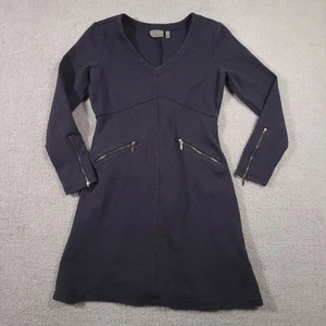 Athleta A-Line Dress Women’s Small Petite SP Gray Long Sleeve V-Neck Zip Pockets - Picture 1 of 14