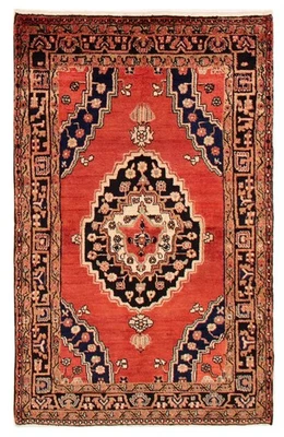 Alfombra oriental tradicional vintage anudada a mano de 4'0" x 6'5" alfombra de lana Foto 1 de 4