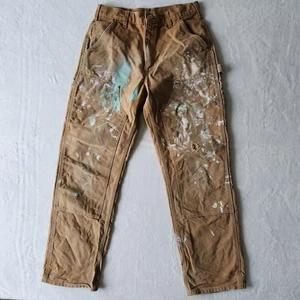 Carhartt Paint Pants Used Work Wear 32L 32W Distressed Reinforced Knees  Worn - Imagen 1 de 14