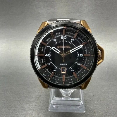 Reloj Diesel Rollcage Hombre 46mm Esfera Negra Tono Oro Rosa Fecha DZ-1754 Nuevo Batt Foto 1 de 4