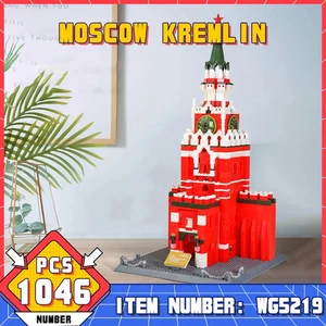 World Architecture Moscow Kremlin Clock Tower Block Toys Children Boys 1046pcs - Picture 1 of 11