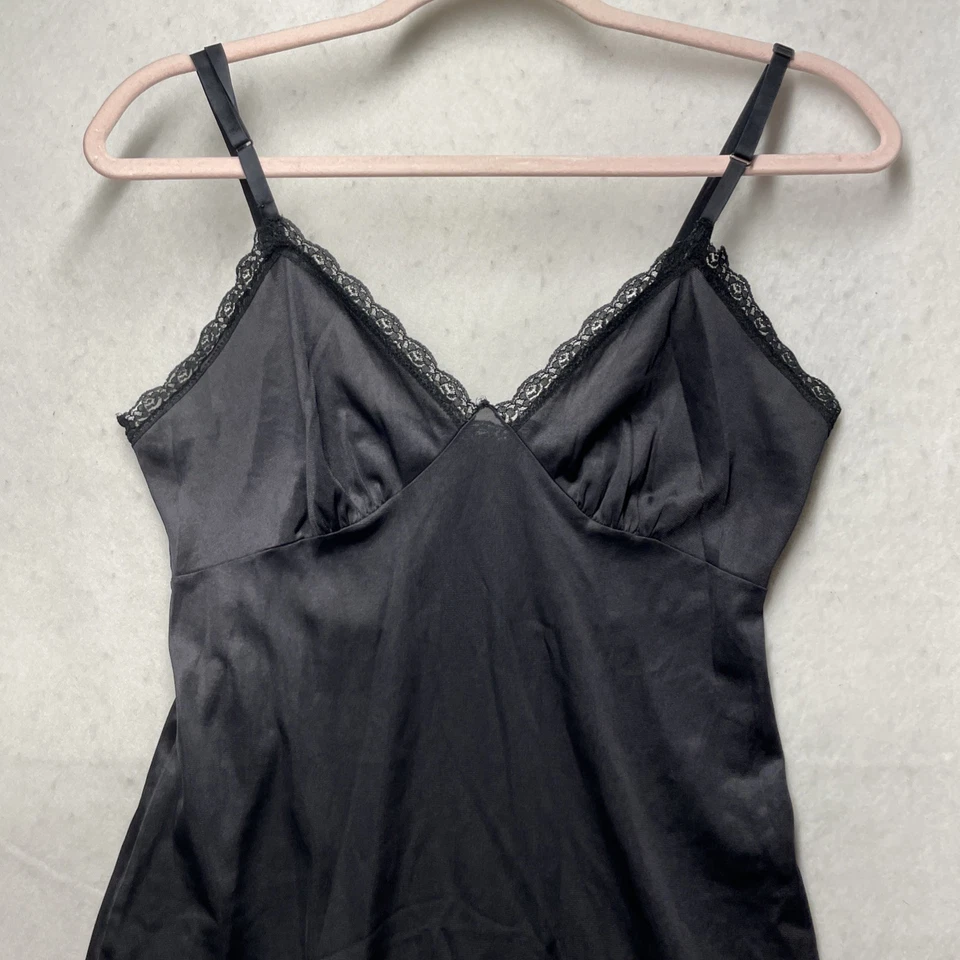 Vestido de encaje con volantes negros de colección años 50 lencería sin cordones coqueta de nailon babydoll cabaña Foto 1 de 4