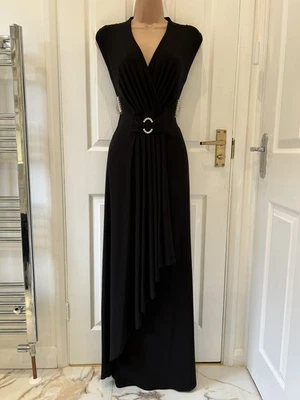 FABULOUS BLACK CHRISTMAS/CRUISE/BALL/EVENING MAXI DRESS by ROMAN size 20 - Image 1 of 4